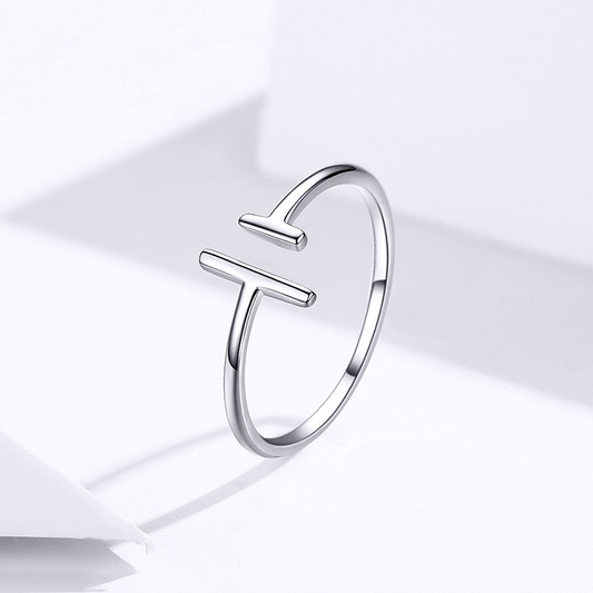 Parallel White Gold Plated Ring