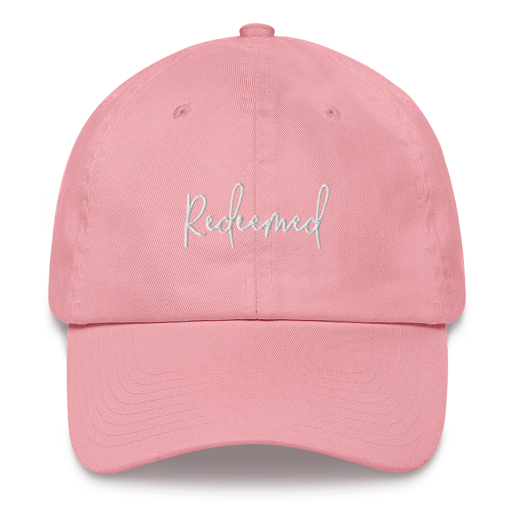 Redeemed (White Embroidered) Hat
